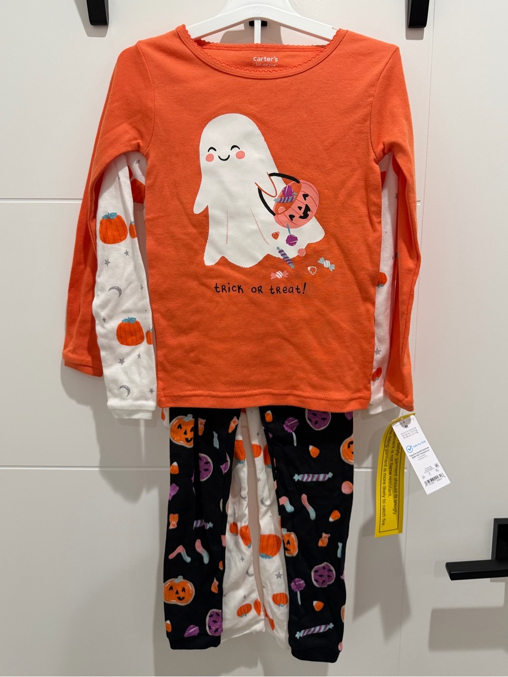 New 2 Sets Carter’s Pajama Set Long Sleeve Halloween 100% Cotton PJs Unisex